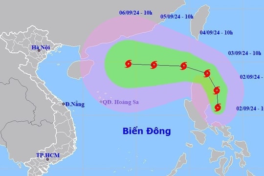 Bão YAGI giật cấp 15 hướng vào Vịnh Bắc Bộ