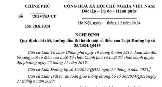 Đã có dự thảo Nghị định hướng dẫn Luật Đường bộ 2024