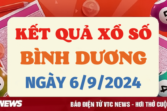 XSBD 6/9 - Kết quả xổ số Bình Dương hôm nay 6/9/2024 - XSBD thứ Sáu