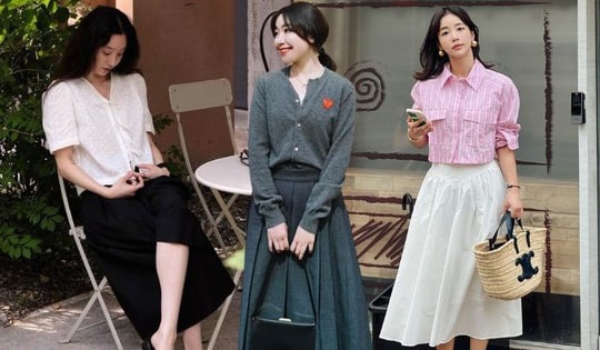 10 cách phối đồ đẹp xuất sắc với chân váy dài