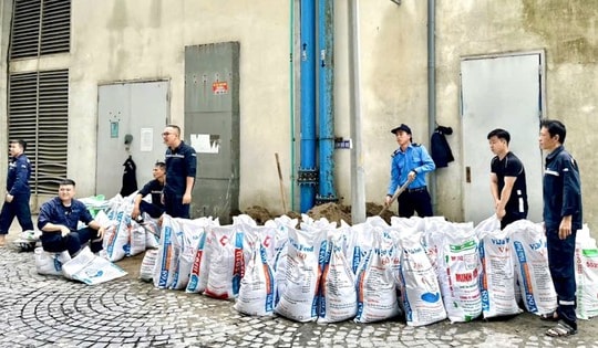 Chung cư ở Hà Nội hối hả tích trữ bao cát, dựng vách chống ngập hầm