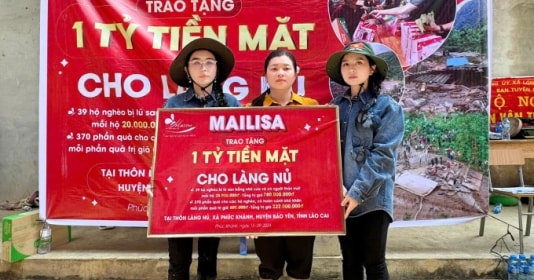 "Bà trùm thẩm mỹ viện" Mailisa công khai trao tận tay 1 tỷ tiền mặt cho bà con làng Nủ