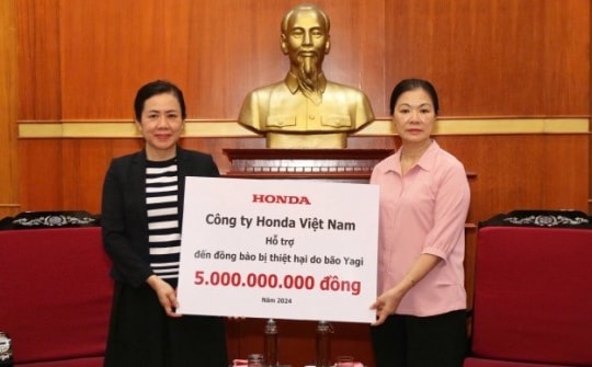 Honda Việt Nam ủng hộ 5 tỷ đồng hỗ trợ người dân tại các vùng bị thiệt hại do bão Yagi