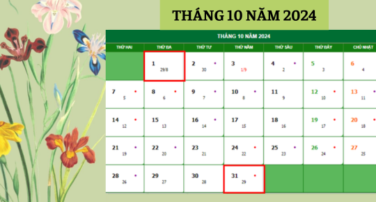 Tổng hợp những ngày lễ, sự kiện trong tháng 10 năm 2024