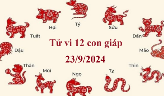 Tử vi 12 con giáp hôm nay 23/9/2024: Thìn nhiều tham vọng, Dần gặp khó khăn