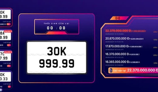 Biển số xe siêu đẹp 30K-999.99 trúng đấu giá hơn 22 tỷ đồng sau 2 lần bị bỏ cọc
