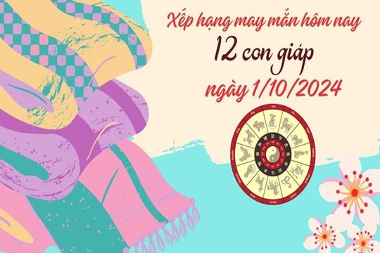 Xếp hạng may mắn của 12 con giáp ngày 1/10/2024: Tuổi Thìn và Dậu có vận may tốt