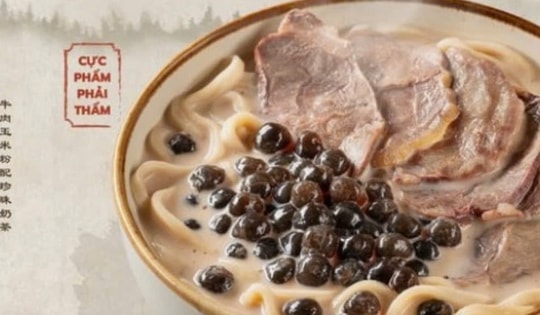 Độc lạ món mì trà sữa trân châu bắp bò không phải ai cũng dám thử