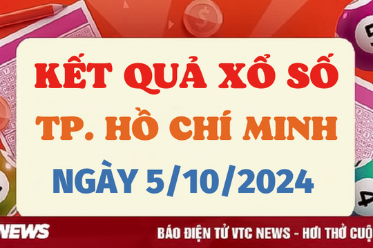 XSHCM 5/10 - Kết quả xổ số TP.HCM hôm nay 5/10/2024 - XSHCM thứ Bảy