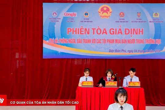 TAND tỉnh Điện Biên cùng Báo Công lý tổ chức phiên tòa giả định để tuyên truyền pháp luật