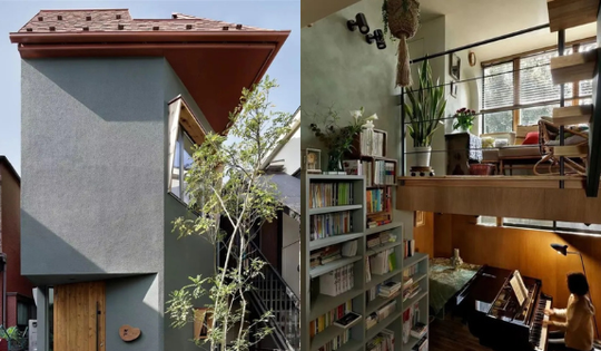 Ngỡ ngàng bên trong ngôi nhà 'ống khói' chỉ hơn 30m2 của một cặp vợ chồng Nhật