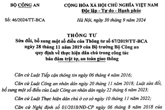 Đã có Thông tư 46/2024 bỏ giám sát CSGT bằng thiết bị ghi âm, ghi hình từ 15/11/2024