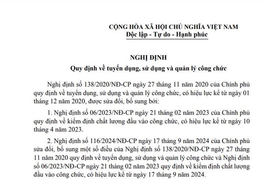 Đã có Văn bản hợp nhất Nghị định về tuyển dụng, sử dụng và quản lý công chức
