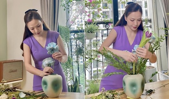 Đan Lê như 'thần tiên tỷ tỷ' khi cắm hoa, tiết lộ cách cắm lại hoa từ những bó được tặng
