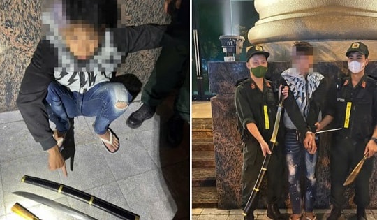 Bắt giữ nhiều đối tượng mang theo súng, dao kiếm trên phố