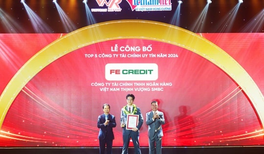 FE CREDIT vinh dự nhận Giải thưởng Top 5 Công ty Uy tín Ngành Tài chính năm 2024 với vị trí dẫn đầu