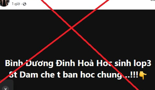 Xử phạt người lan truyền tin giả 'học sinh lớp 3 đâm chết bạn' ở Bình Dương