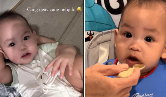 Biểu cảm đáng yêu của nhóc tỳ nhà Đoàn Văn Hậu - Doãn Hải My