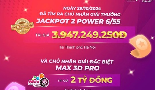 Vietlott thông báo, có tới 2 người chơi cùng trúng độc đắc trong một ngày