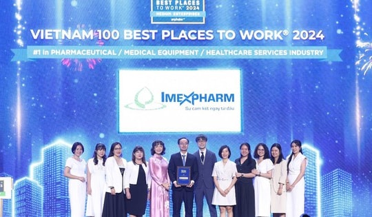 Imexpharm được vinh danh Top 1 môi trường làm việc tốt nhất ngành dược Việt Nam 2024