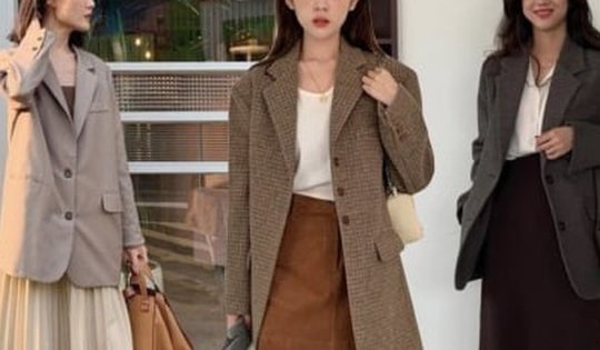 Cách phối áo blazer với chân váy