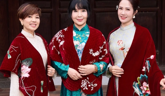 3 diễn viên gạo cội đọ sắc khi diện áo dài thêu tay của NTK Ngọc Lan