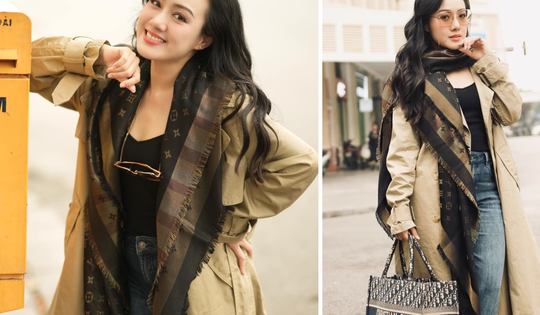 BTV Hoài Anh dạo phố mùa đông với cả cây đồ hiệu