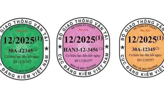 Ba loại tem kiểm định ô tô, xe máy phải dán năm 2025