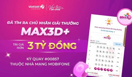 Một người chơi cùng lúc trúng 3 giải đặc biệt của Vietlott