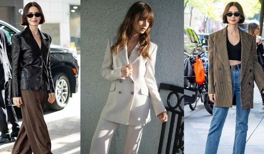 Lily Collins gợi ý những cách mặc áo blazer nổi bật cho tuổi U40