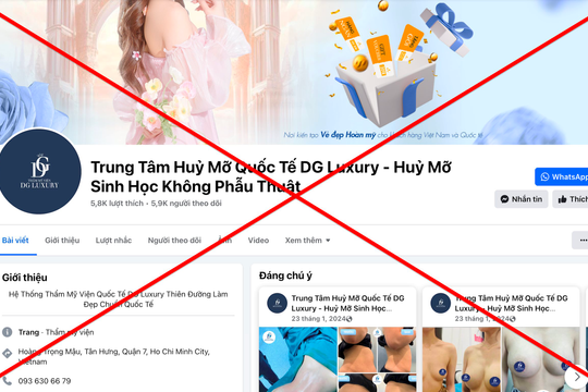 Thẩm mỹ viện DG Luxury nâng ngực giá 153 triệu đồng không giấy phép