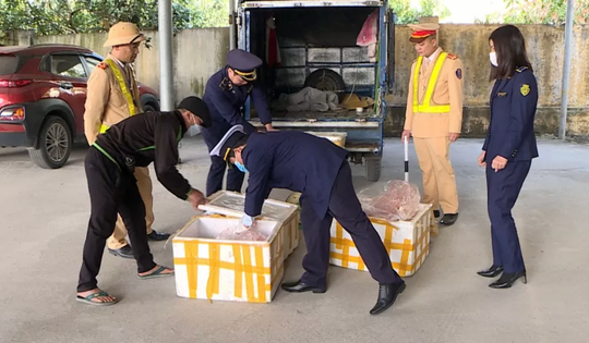 Cận tết Nguyên đán, tiểu thương công khai vận chuyển gần 200kg nội tạng động vật không đảm bảo vệ sinh