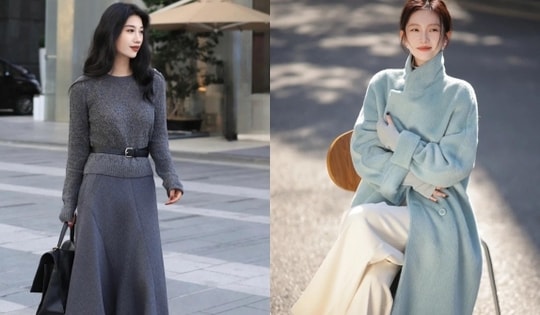 Phụ nữ trung niên đi đâu cũng được khen trẻ, đẹp nếu biết cách kết hợp váy và áo khoác