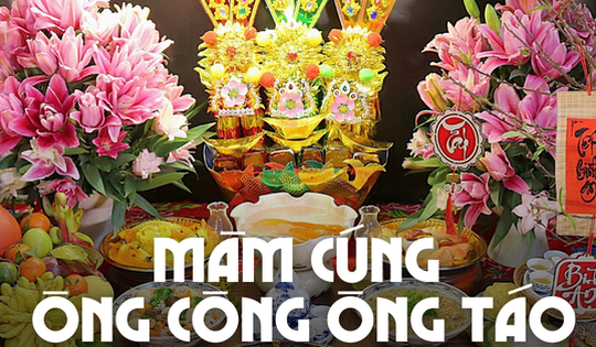 Choáng ngợp trước mâm cúng ông Công ông Táo