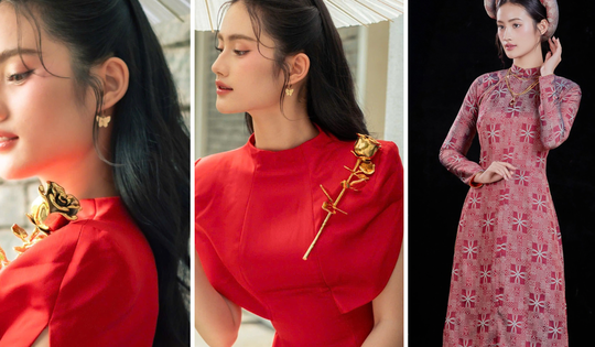 Áo dài Tết độc lạ gây chú ý của Hoa hậu Ý Nhi