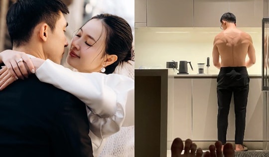 Midu khoe ảnh "hot" ngày cận Tết: Chồng thiếu gia cởi trần đứng bếp, nhìn tấm lưng mà hội chị em phấn khích