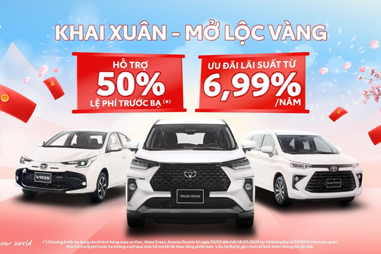 Toyota 'Khai xuân - Mở lộc vàng' cho khách mua Vios, Veloz Cross, Avanza Premio