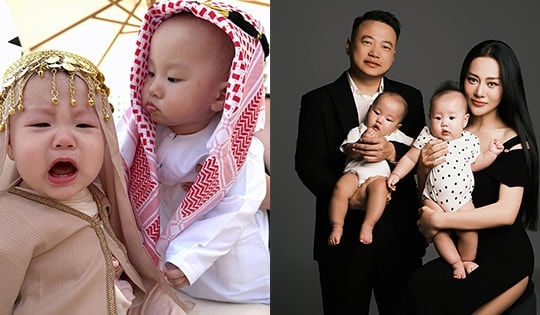 Cặp song sinh nhà Phương Oanh - Shark Bình lần đầu đi du lịch nước ngoài