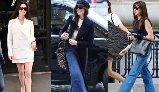 Ngoài 40 tuổi, Anne Hathaway ngày càng mặc đẹp nhờ 4 món thời trang cơ bản