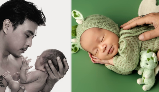 Hồ Quang Hiếu khoe quý tử mới sinh và bà xã người mẫu