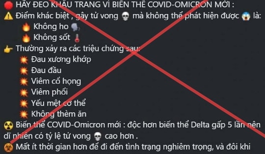 Cảnh giác với tin giả 'biến thể Covid - Omicron mới độc hơn biến thể Delta gấp 5 lần'