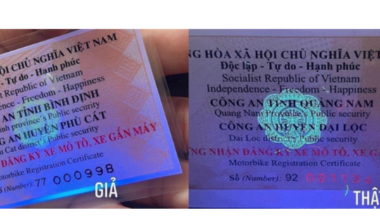 Cách nhận biết đăng ký xe thật - giả khi nhìn vào những điểm này