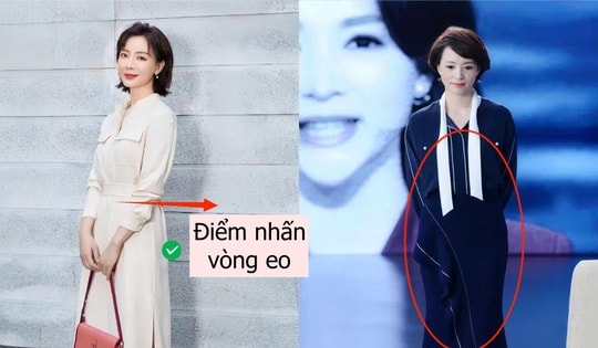 Phụ nữ trung niên có gu không mặc váy với tất da và giày thể thao