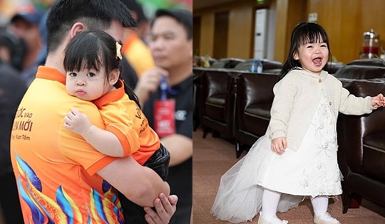 Theo bố mẹ đi làm, con gái Đỗ Mỹ Linh gây chú ý bởi vẻ ngoài đáng yêu