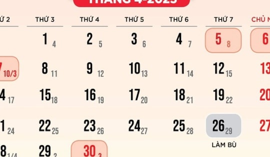 Thông tin mới nhất về lịch nghỉ lễ Giỗ tổ Hùng Vương 2025 sắp tới