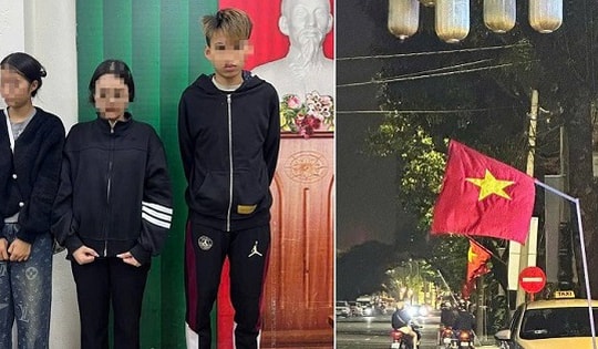 Xử lý 3 thanh thiếu niên có hành vi rút cây cắm cờ và để lá cờ Tổ quốc dưới đường