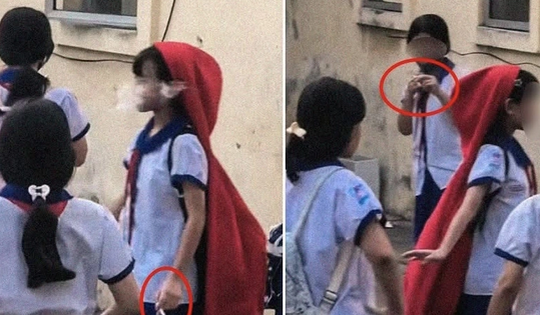 Xác minh video nhóm nữ sinh 'phì phèo' thuốc lá trong khuôn viên trường tiểu học