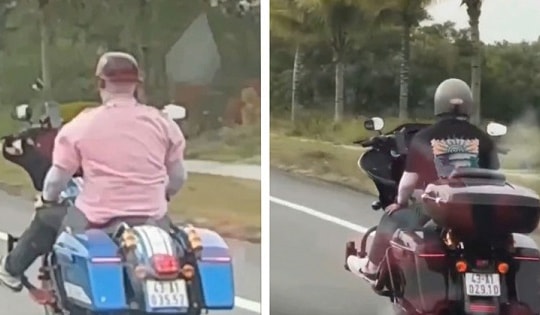 Phạt 2 người nước ngoài lái mô tô buông 2 tay khi tham gia giao thông