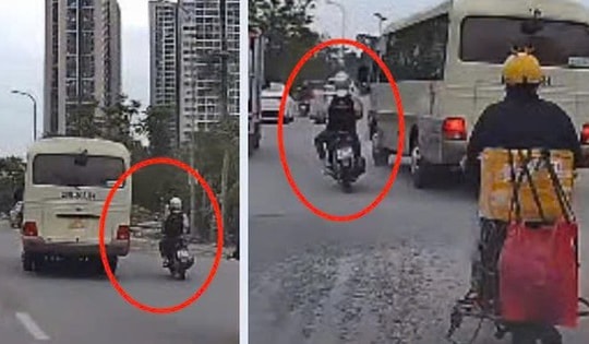 Xử lý ô tô 29 chỗ chèn ép xe máy trên Đại lộ Thăng Long