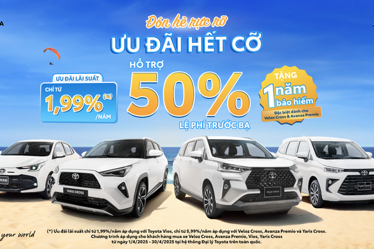 Hỗ trợ 50% thuế trước bạ, khách hàng lợi lớn khi mua xe Toyota trong tháng 4